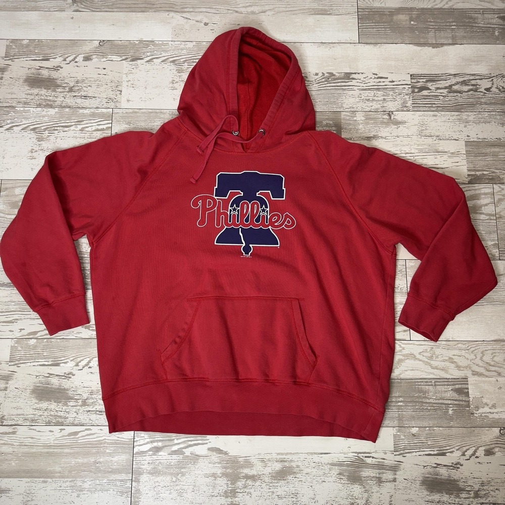 Philadelphia Phillies Hoodie Mens 2XL Red MLB Baseball New Era Pullover Fleece - Picture 11 of 13